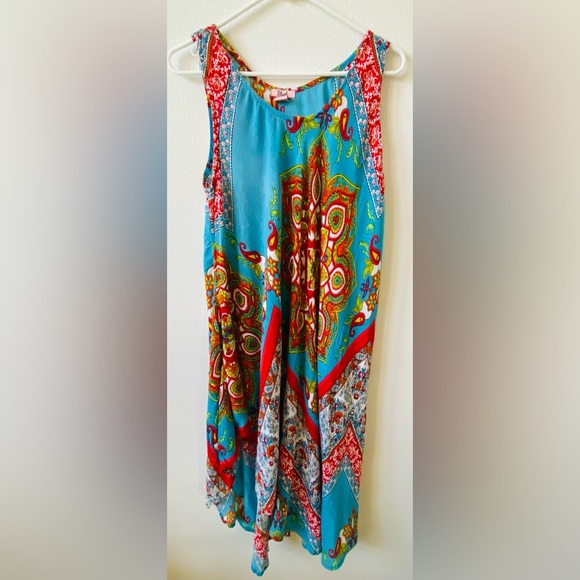 Vibrant Blue Patterned Dress One size - Picture 2 of 3